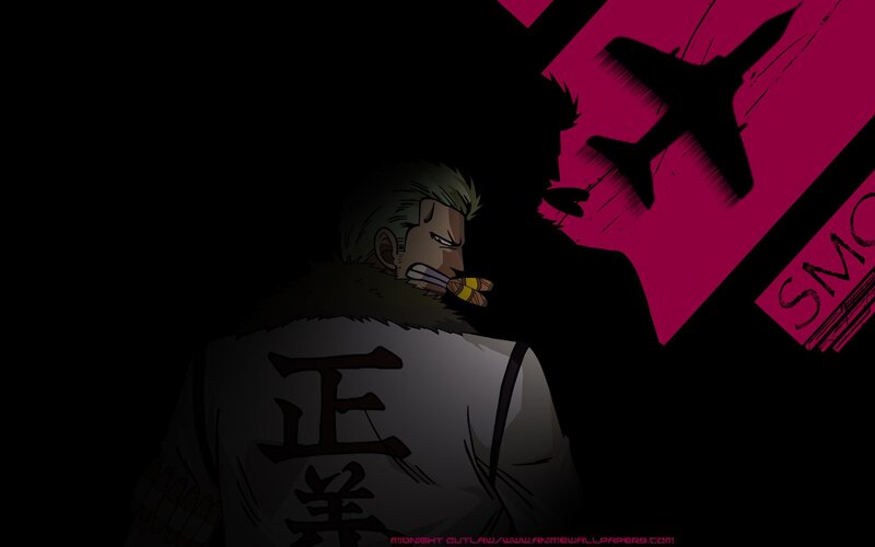 Anime Character with Cigarette — Black, Dramatic