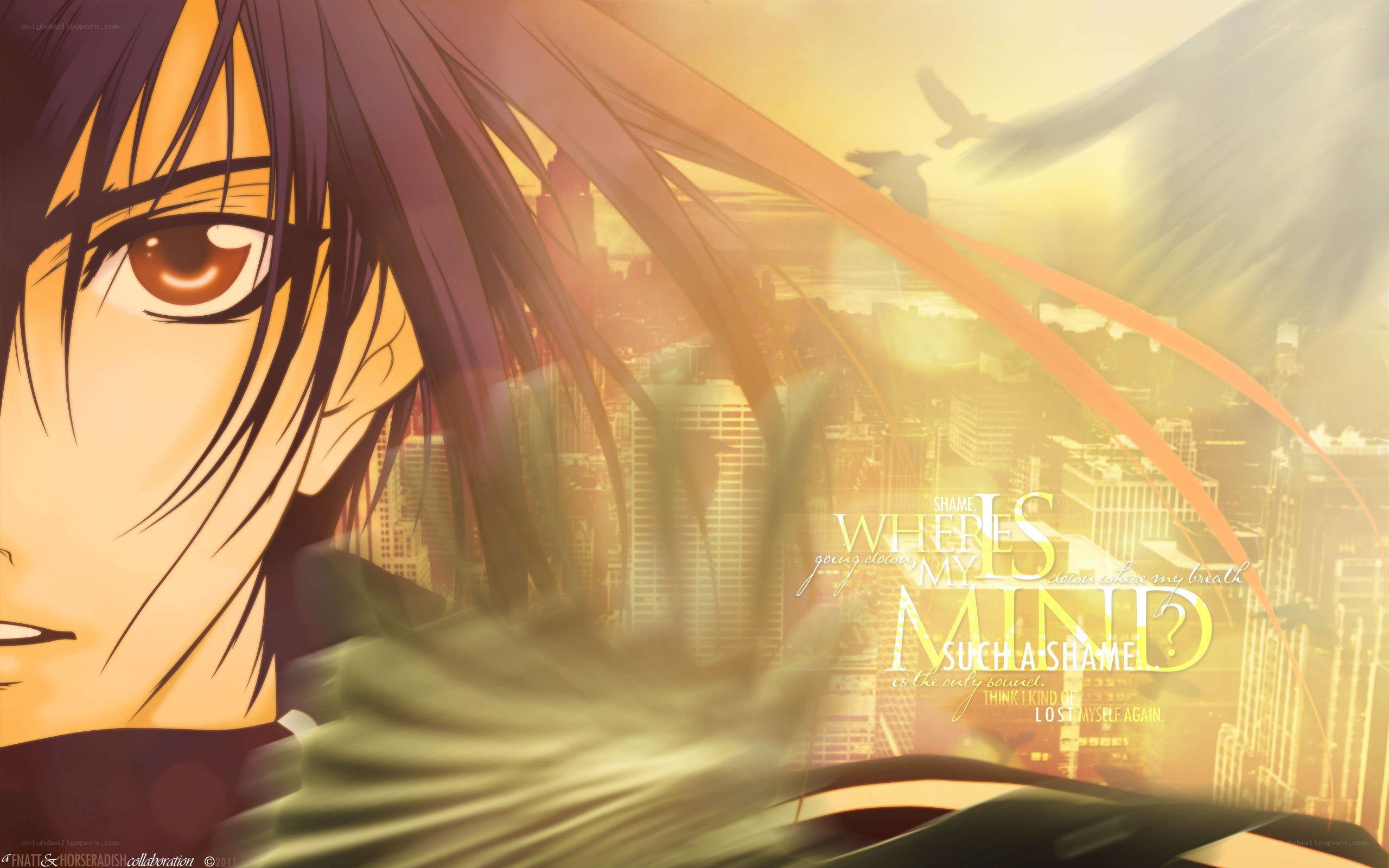 anime character with city background