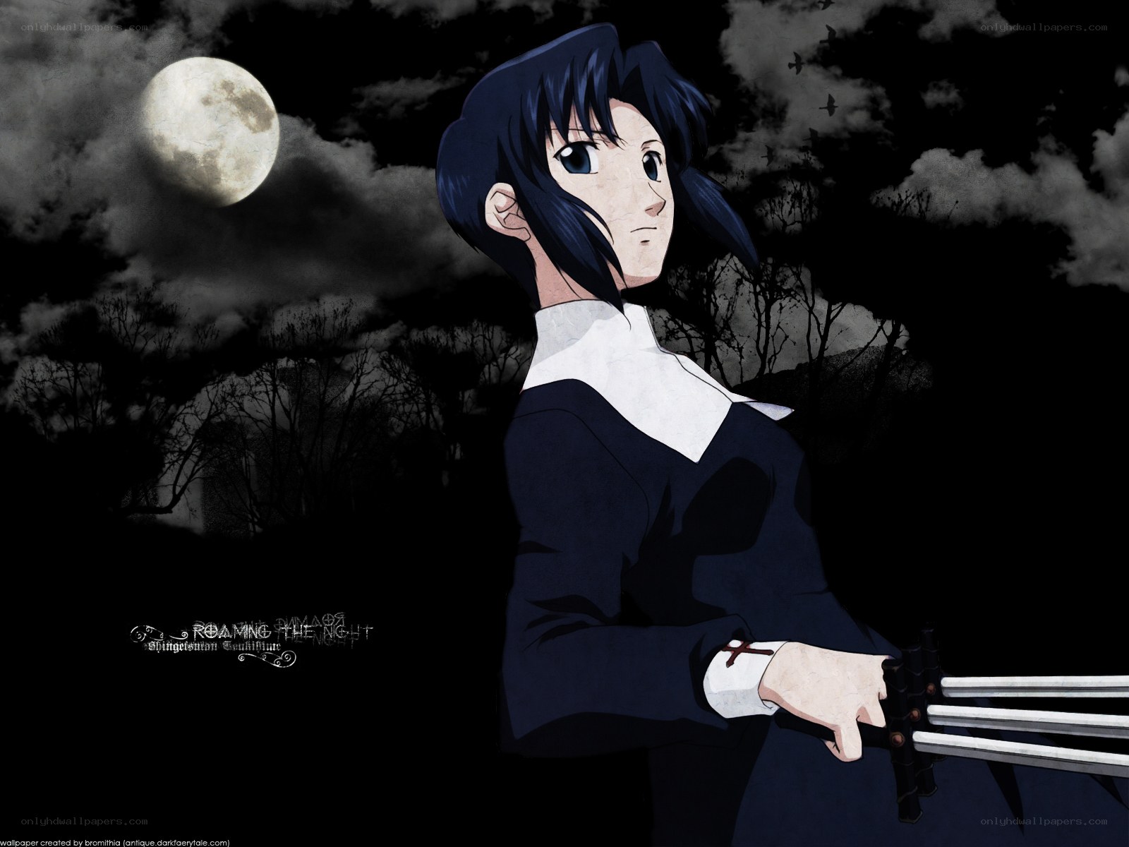 anime character with claws at night