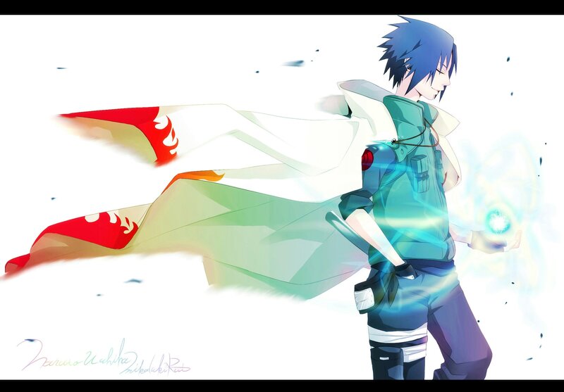Anime Character with Cloak — Blue, Dramatic, Energy Ball
