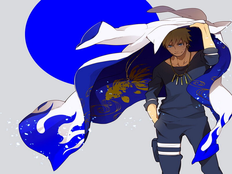 Anime Character with Cloak — Blue