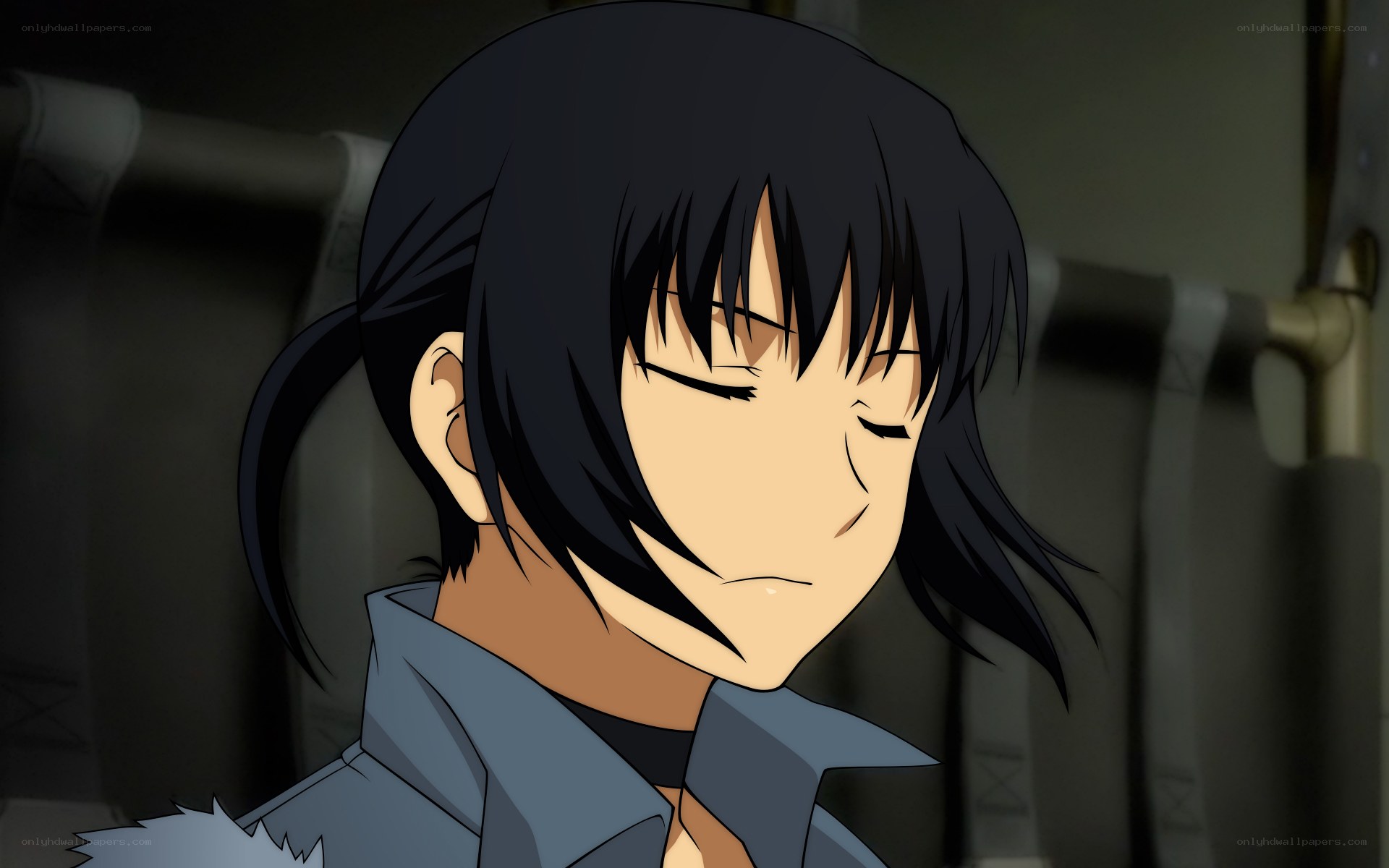 anime character with closed eyes
