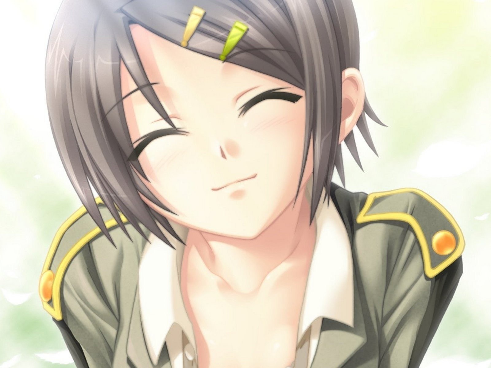 anime character with closed eyes