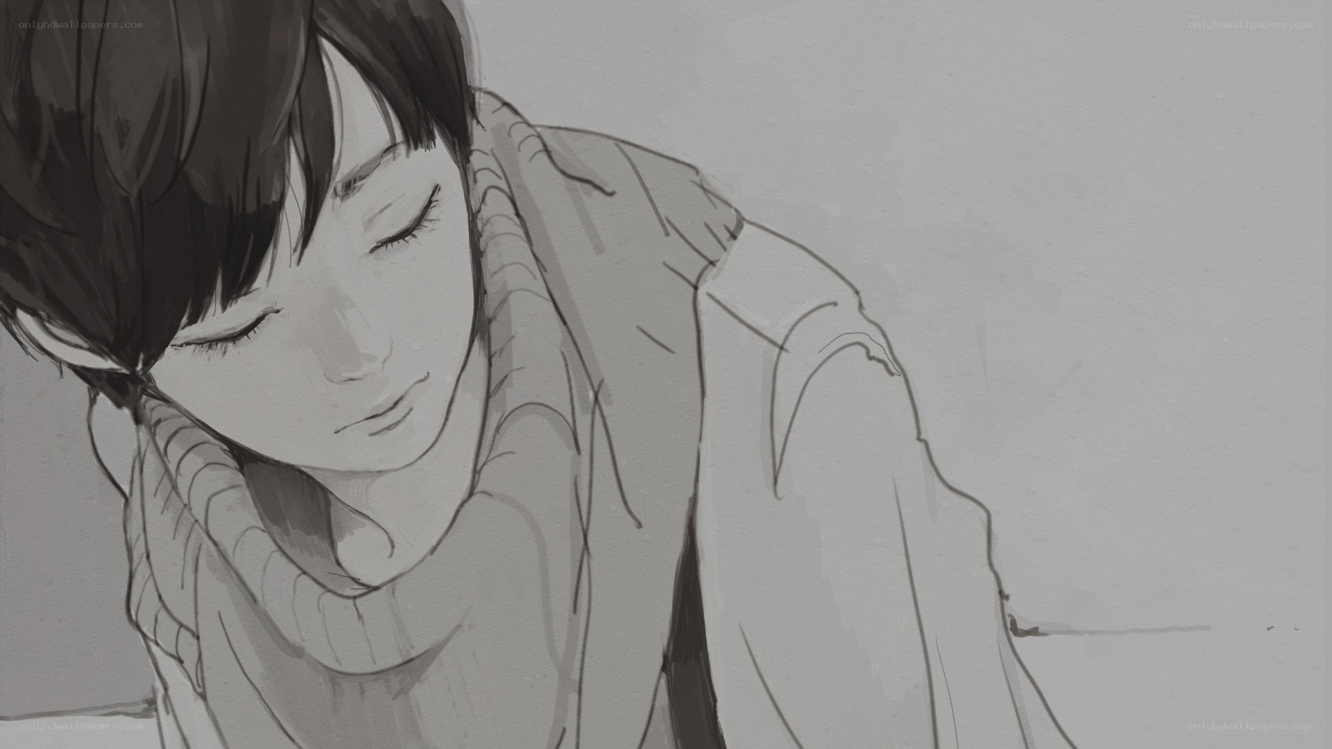 anime character with closed eyes