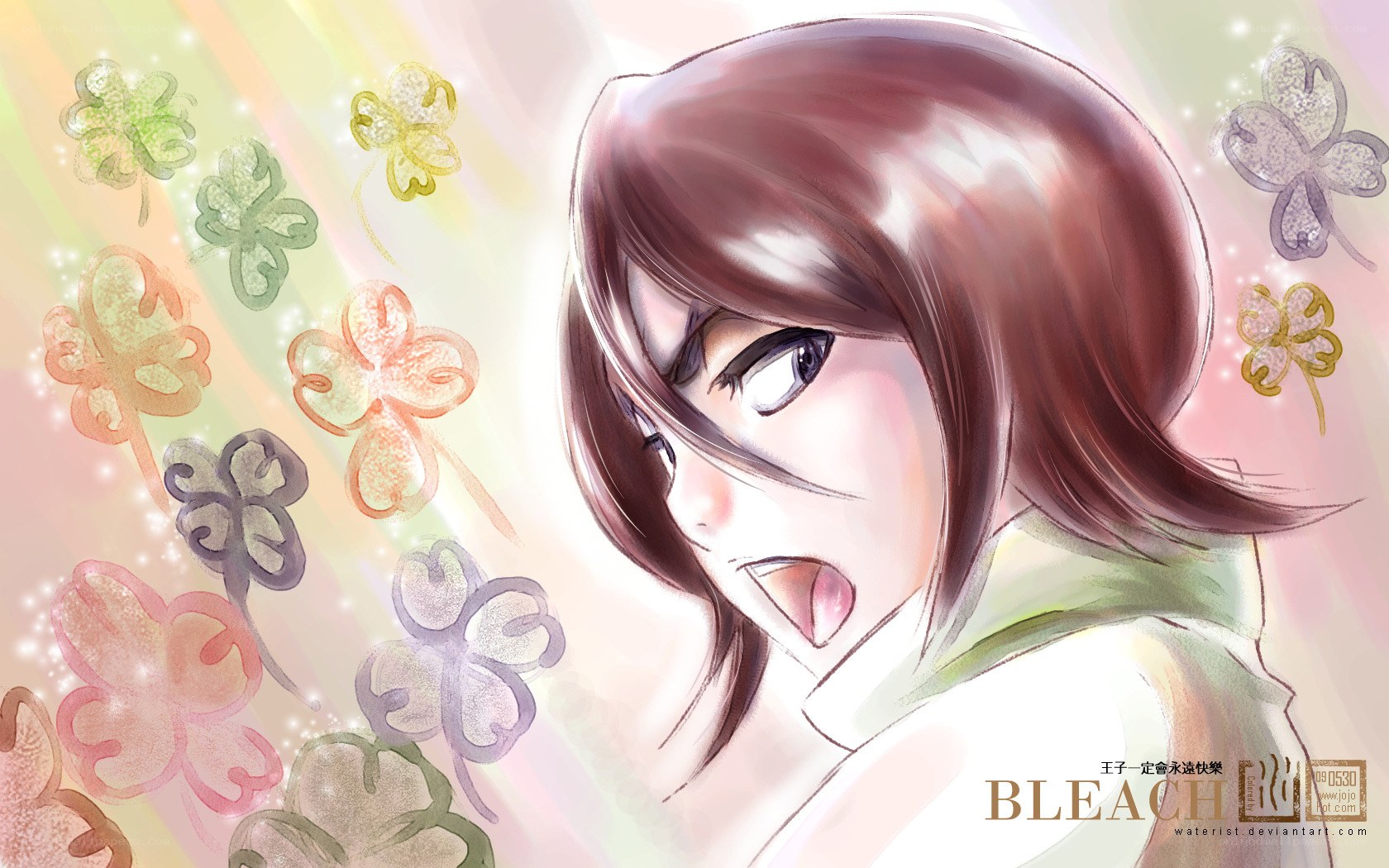 anime character with clovers