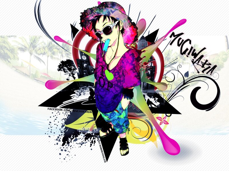 anime character with colorful art