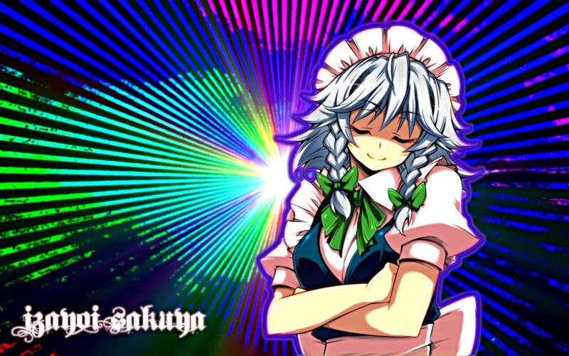 anime character with colorful background