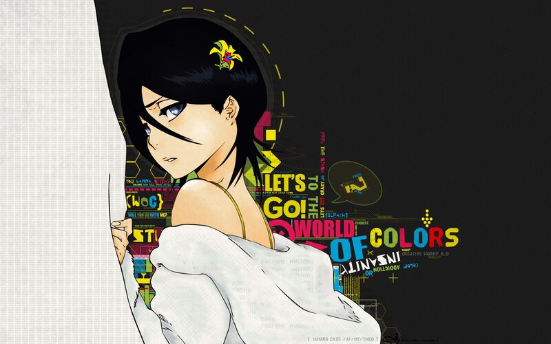 anime character with colorful background