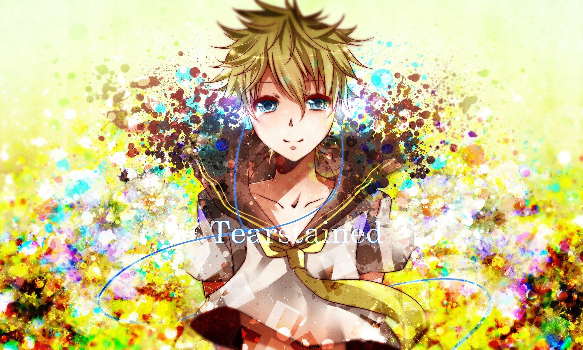 Anime character with colorful background