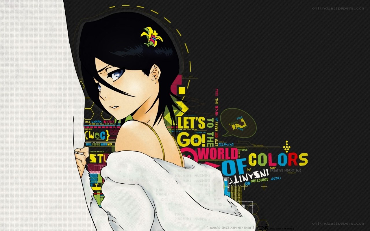 anime character with colorful background