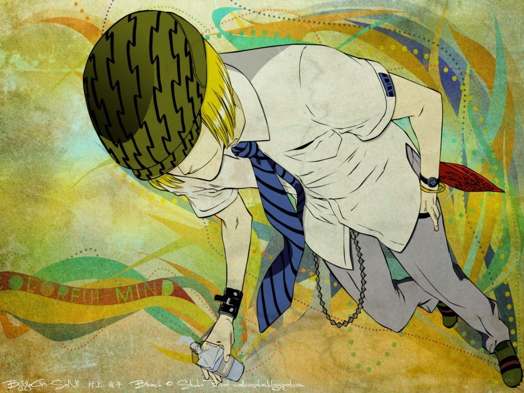 anime character with colorful background