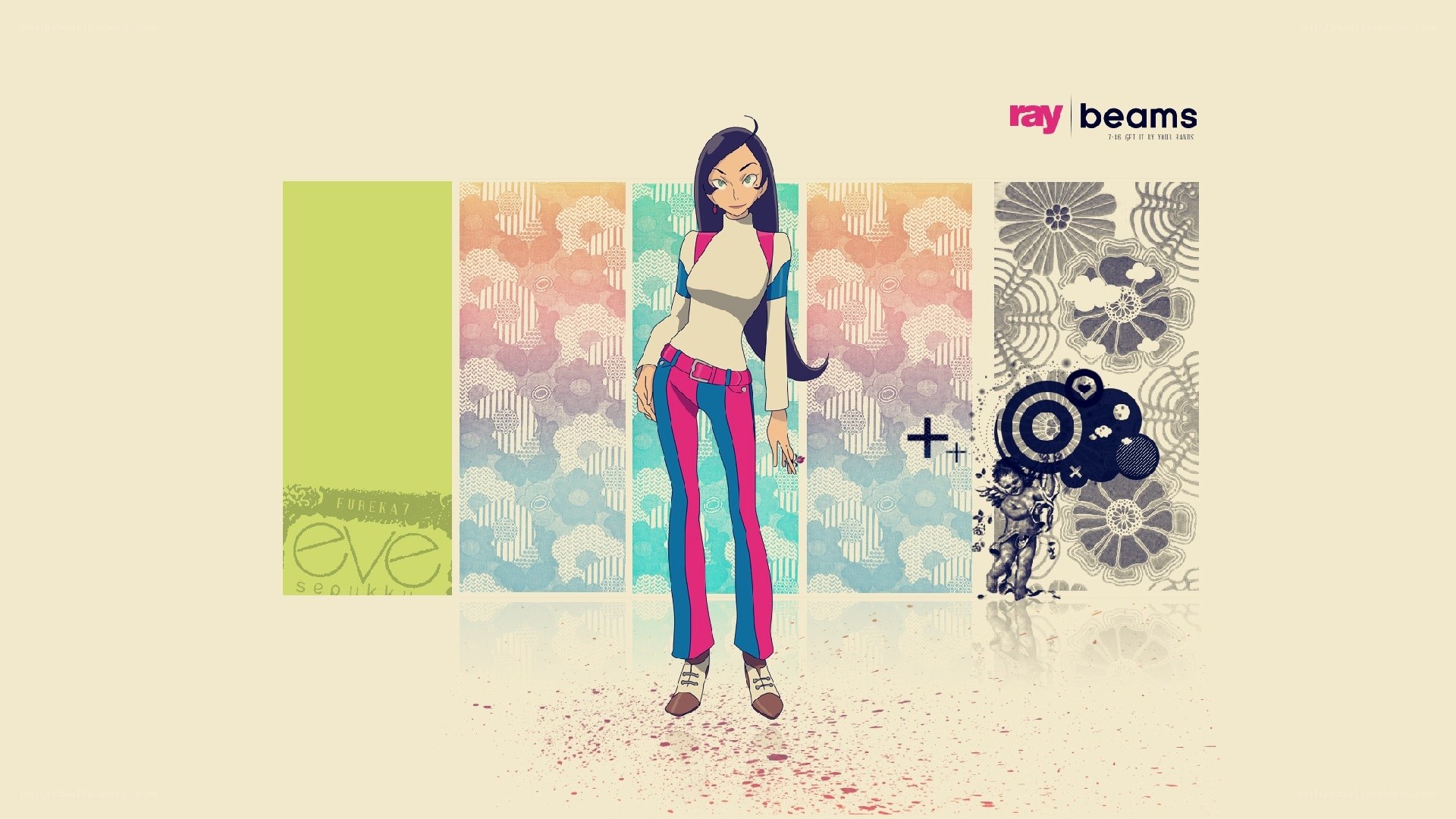 anime character with colorful background