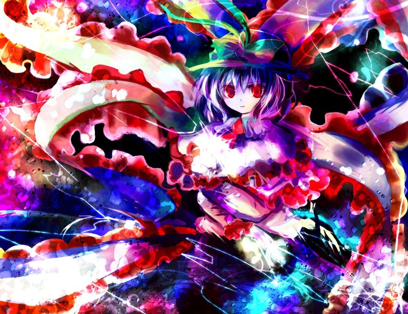 Anime character with colorful energy