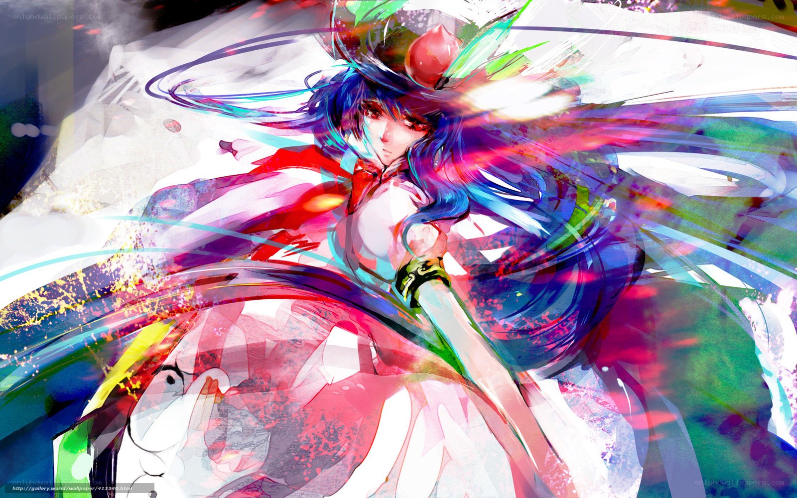 anime character with colorful energy