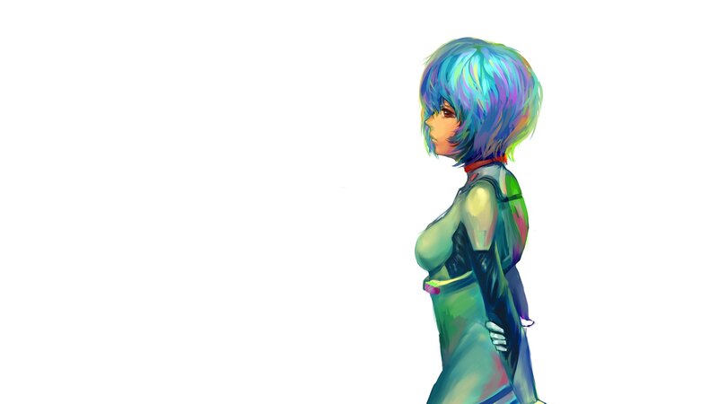 anime character with colorful hair