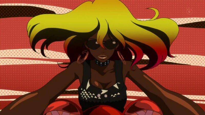 anime character with colorful hair