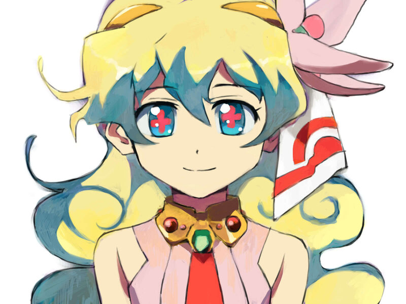 anime character with colorful hair