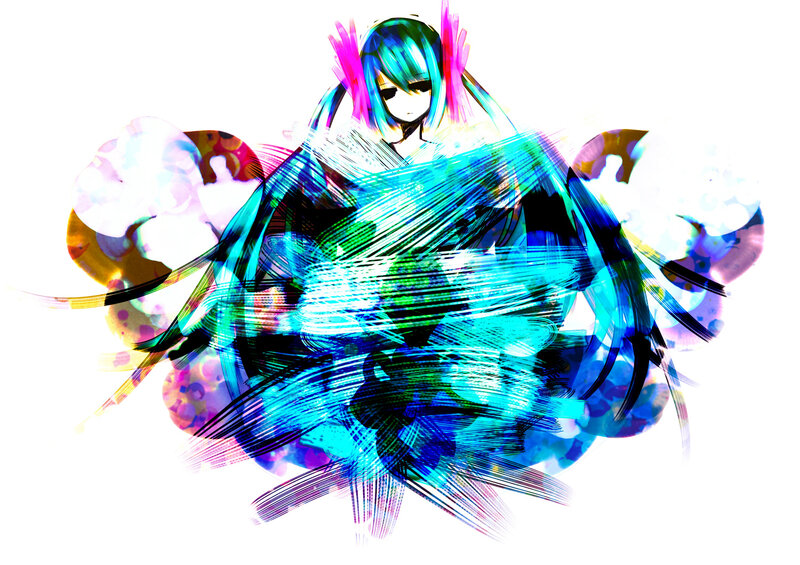 Anime Character with Colorful Hair — Blue