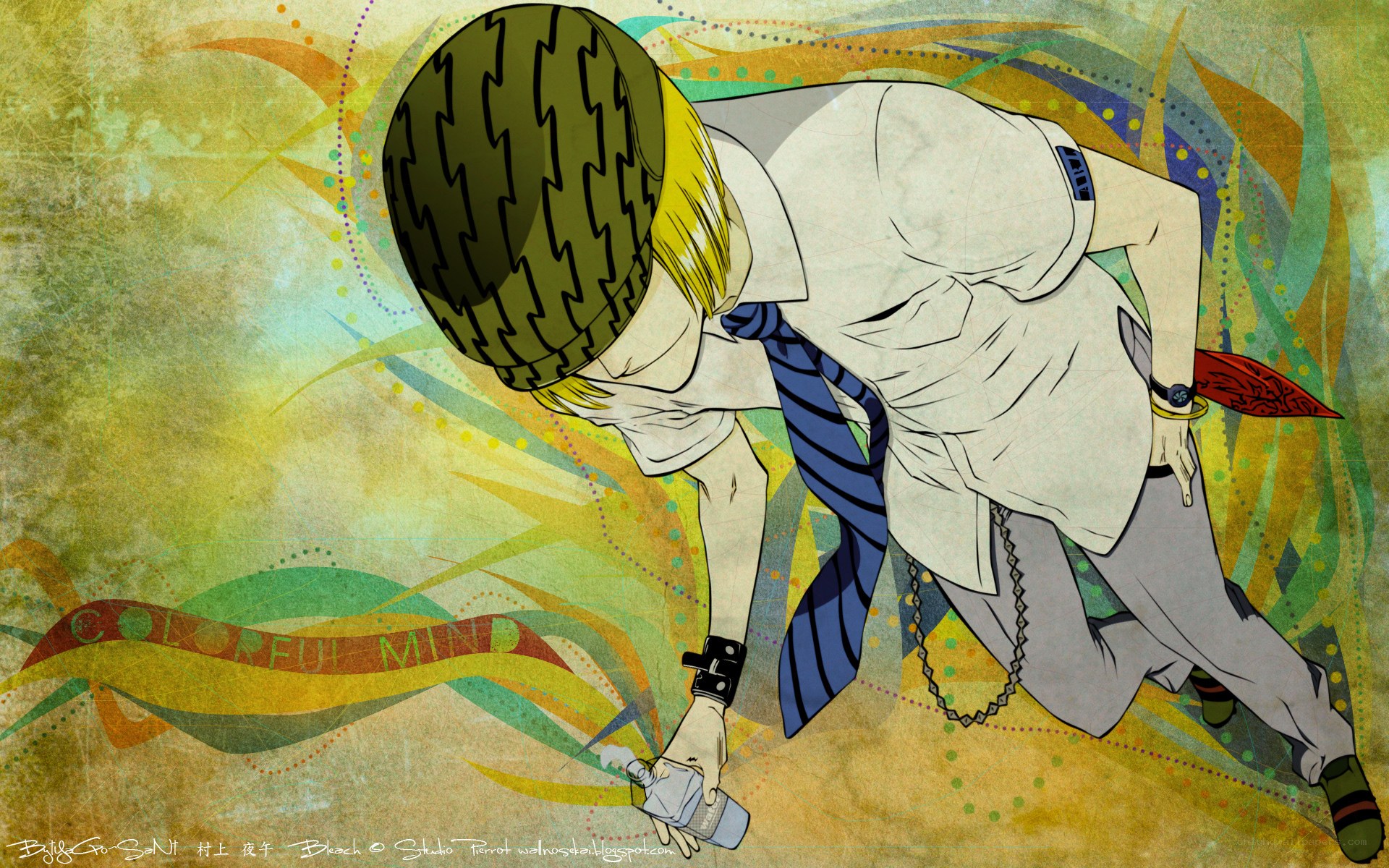 anime character with colorful mind