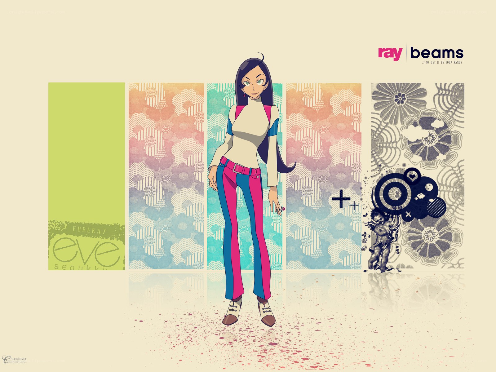 anime character with colorful pants