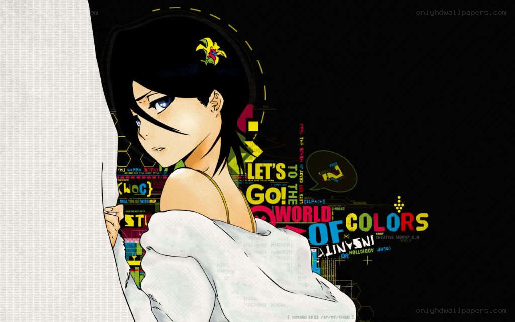 anime character with colorful text