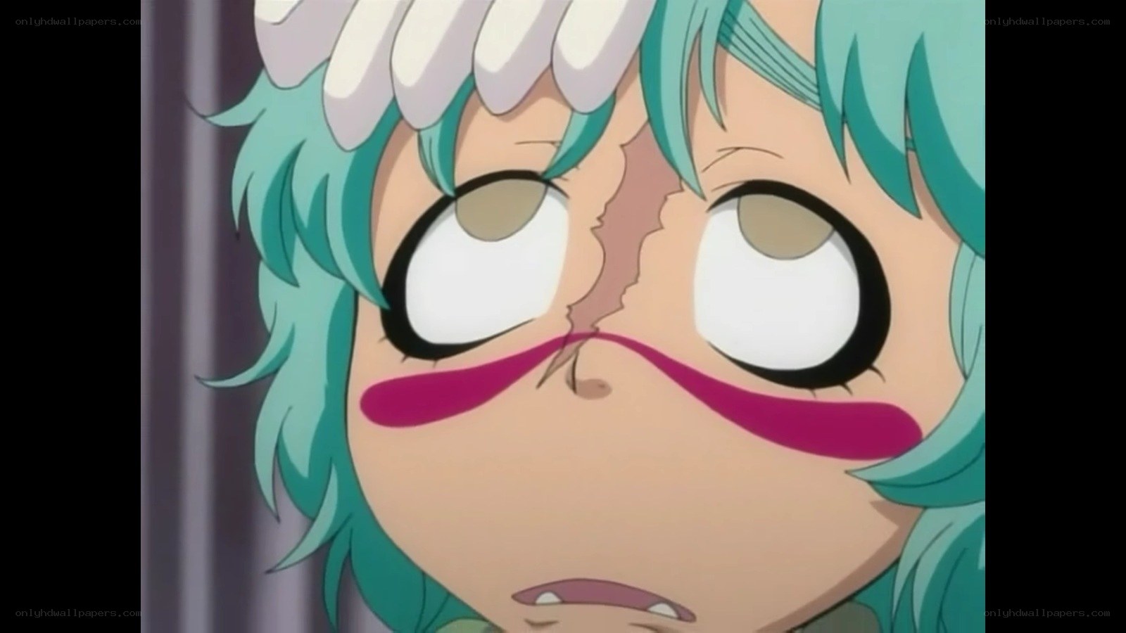 anime character with cracked face