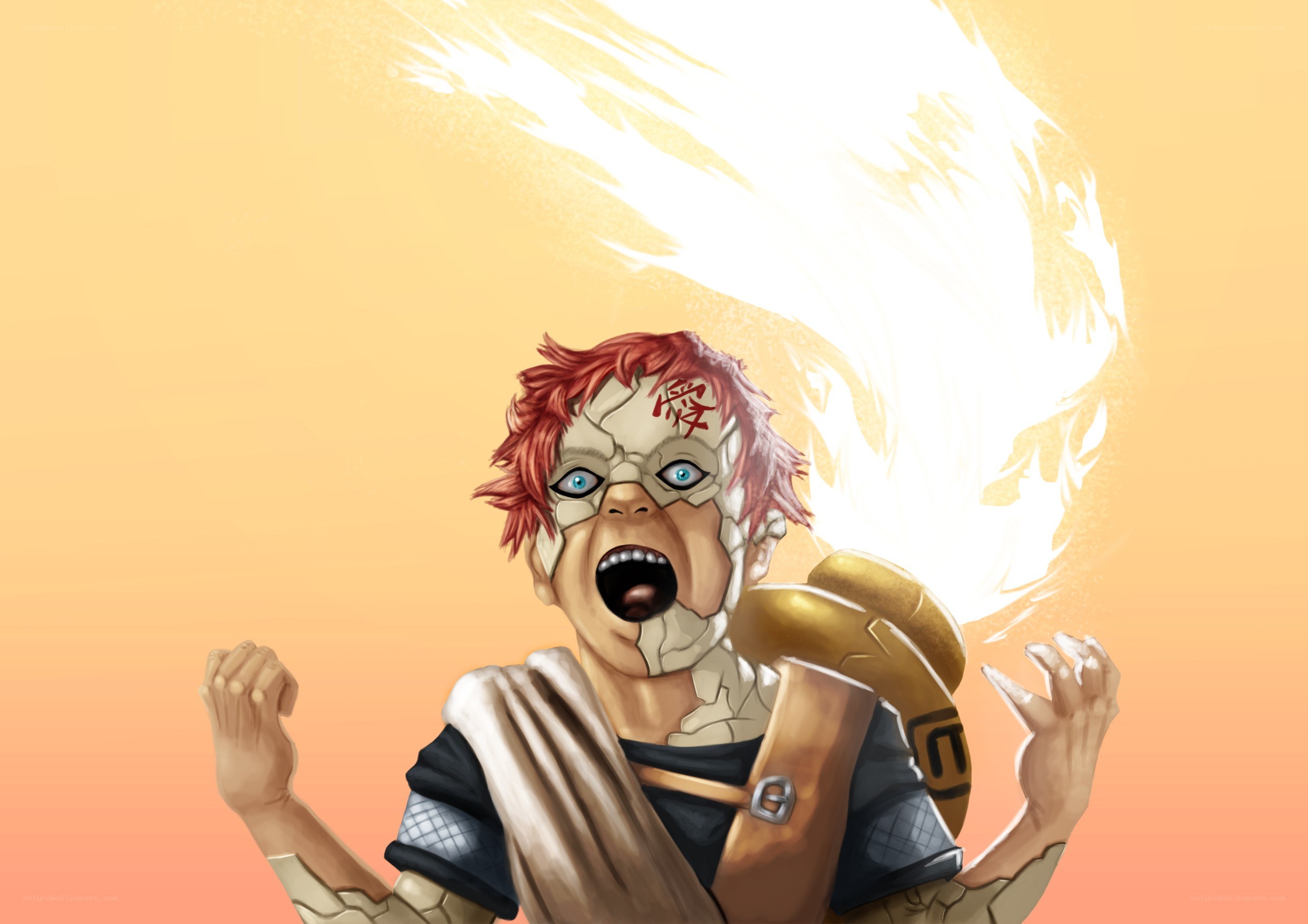 Anime character with cracked face