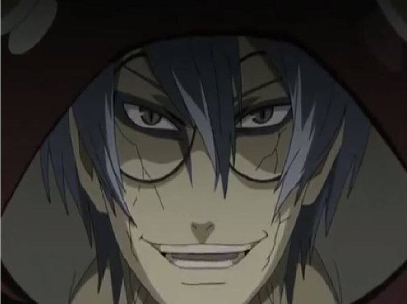 Anime Character with Cracked Face — Gray