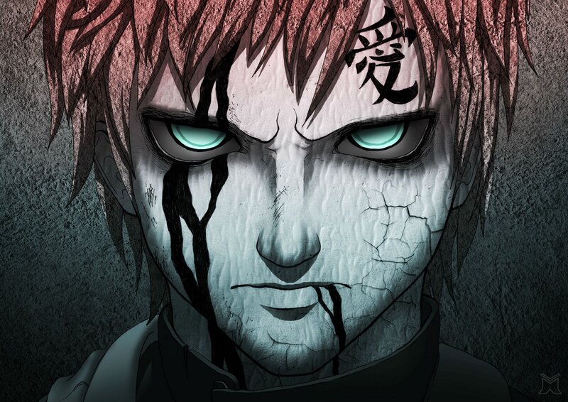 Anime Character with Cracked Face — White, Dramatic