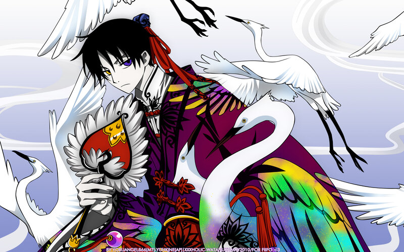 anime character with cranes