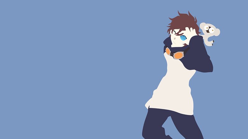 Anime Character with Creature — Blue, Calm