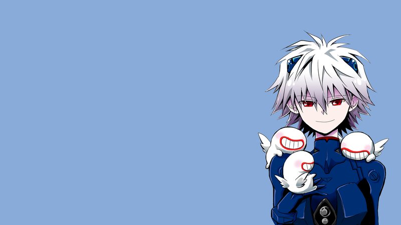 Anime Character with Creatures — Blue, Calm