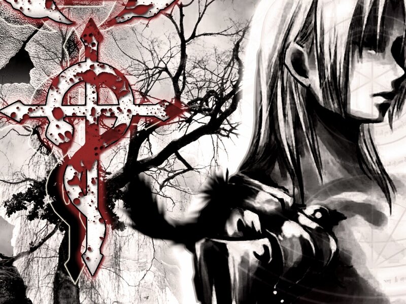 Anime Character with Cross — Black