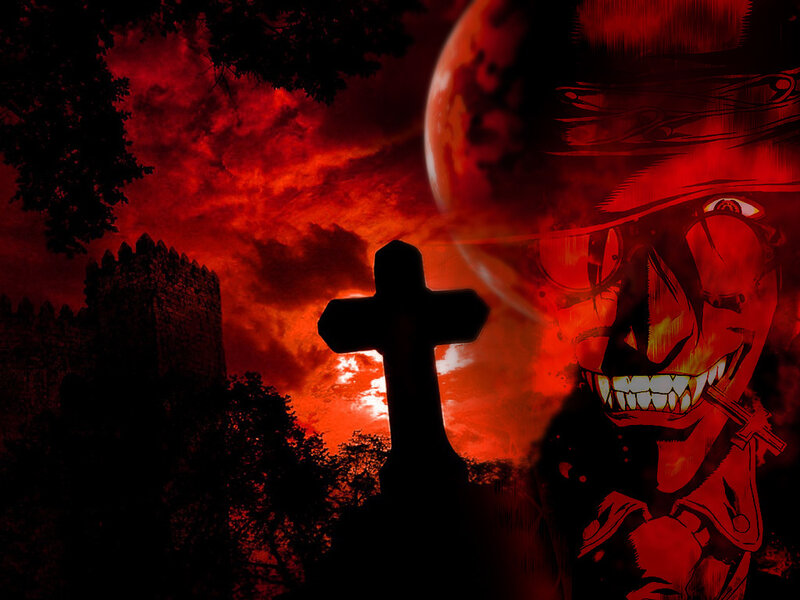 Anime Character with Cross — Red