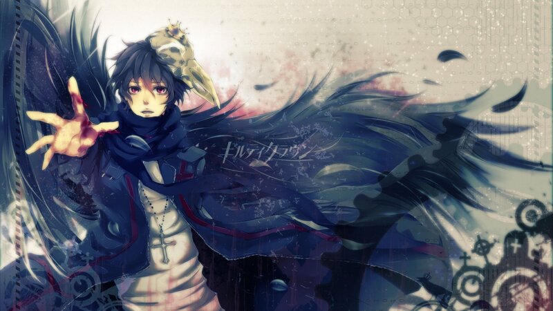Anime Character with Crow — Blue