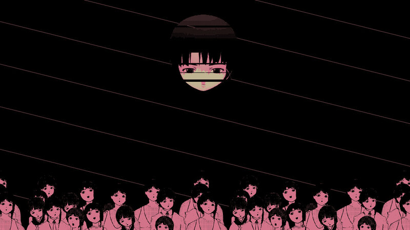 Anime Character with Crowd — Black