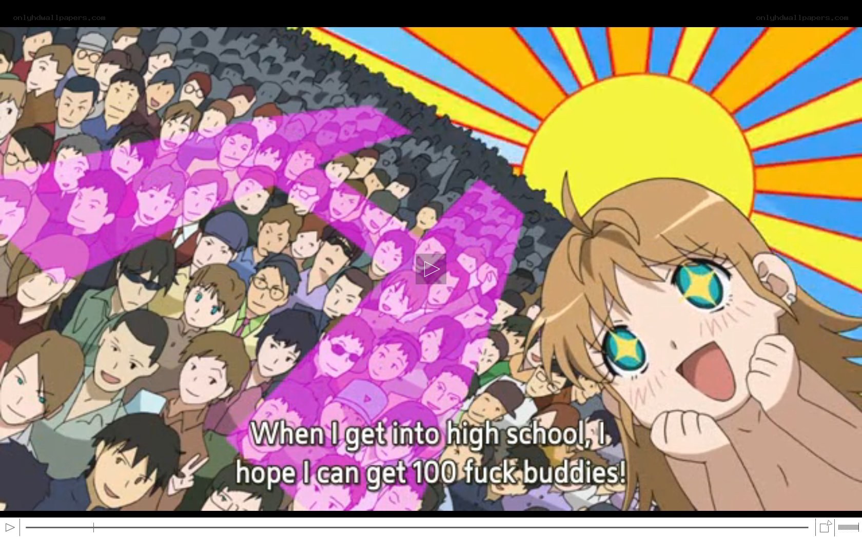 Anime character with crowd