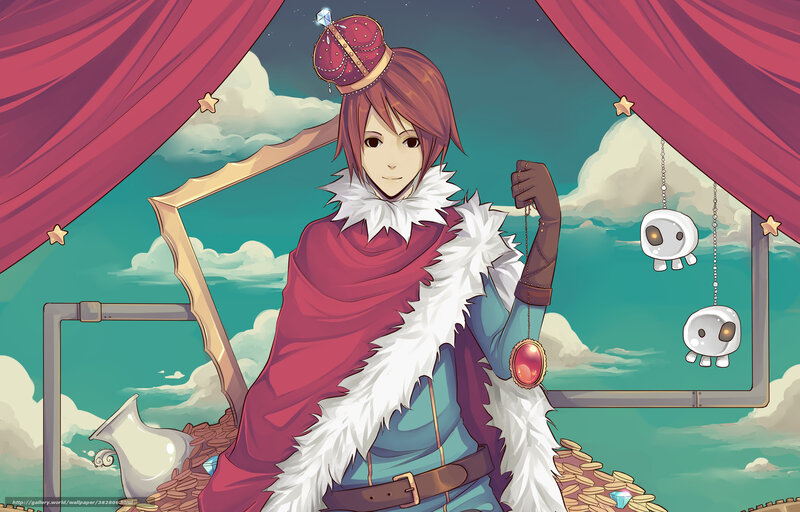 Anime Character with Crown — Red, Dramatic