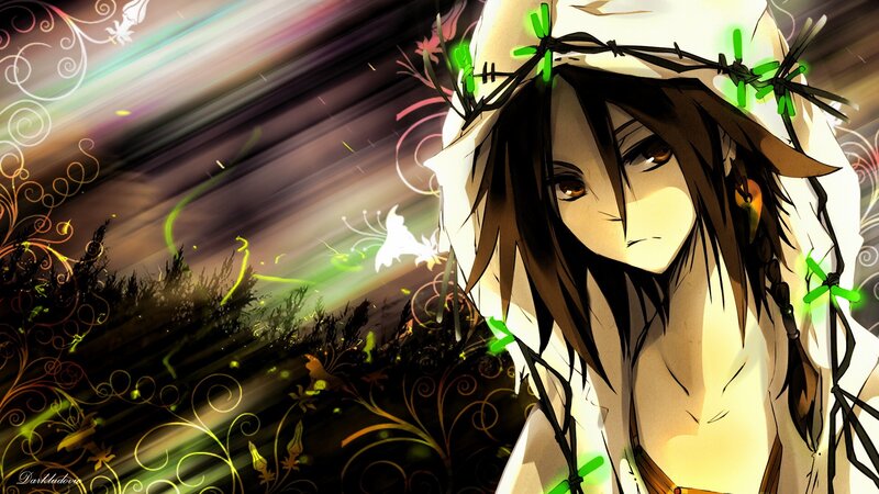 Anime Character with Crown — White, Dramatic, Digital Art