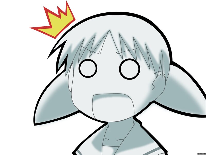 Anime Character with Crown — White, Surprised