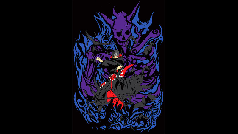 Anime Character with Crows — Black, Dramatic, Night, Manga