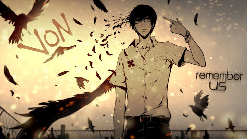 Anime Character with Crows — Brown