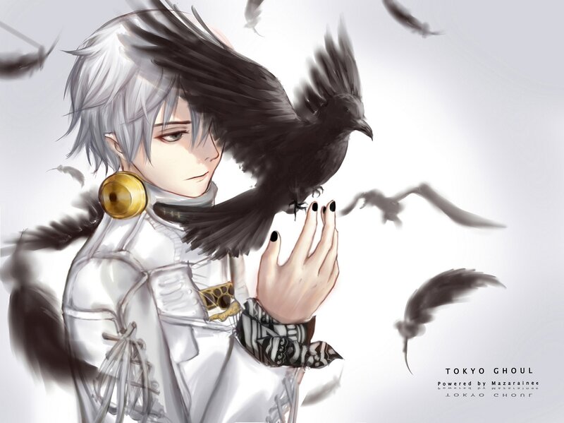 anime character with crows