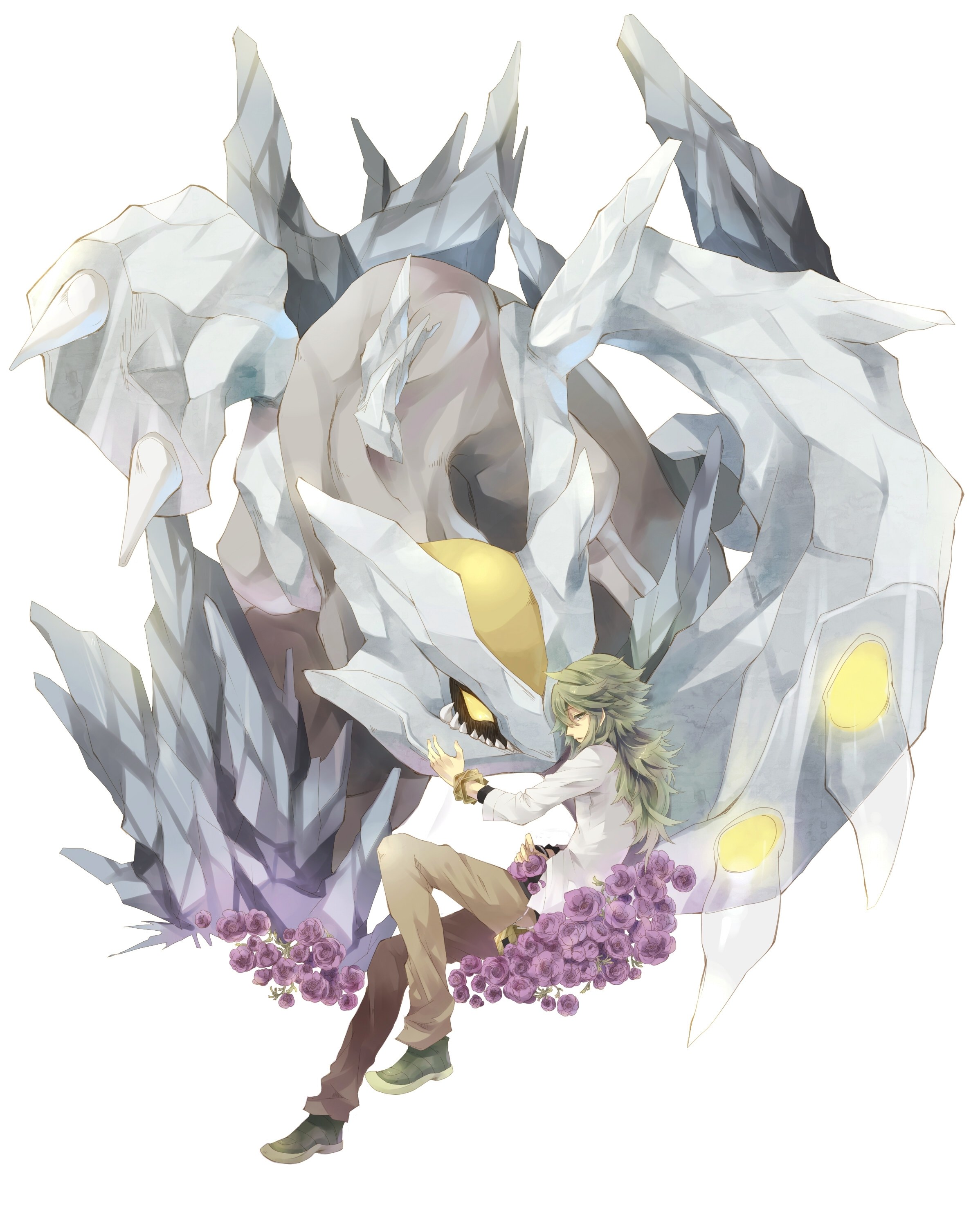 anime character with crystal dragon