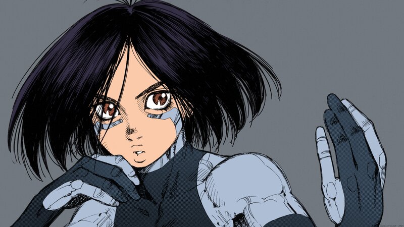 Anime Character with Cybernetic Arm — Gray