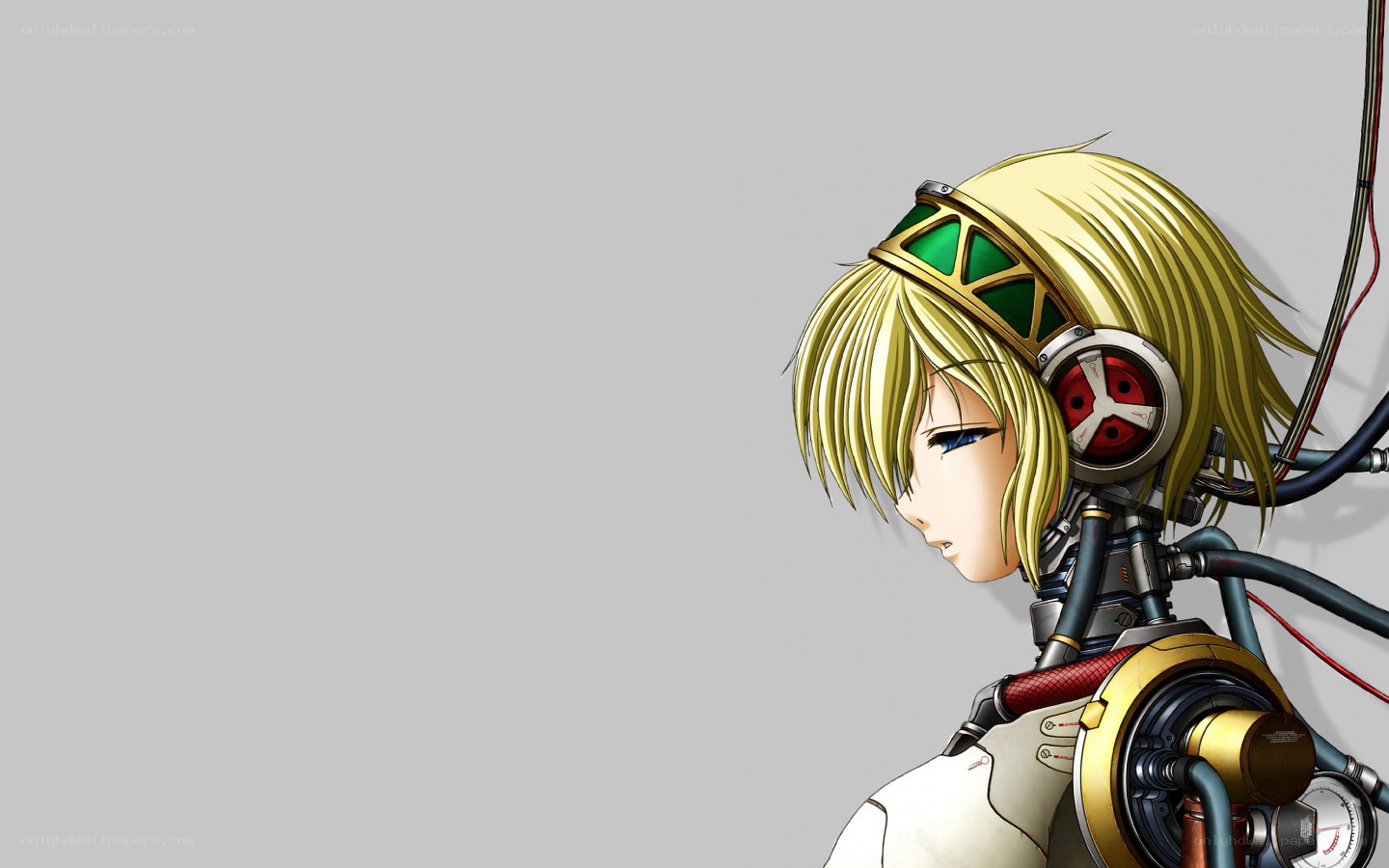 anime character with cybernetic implants