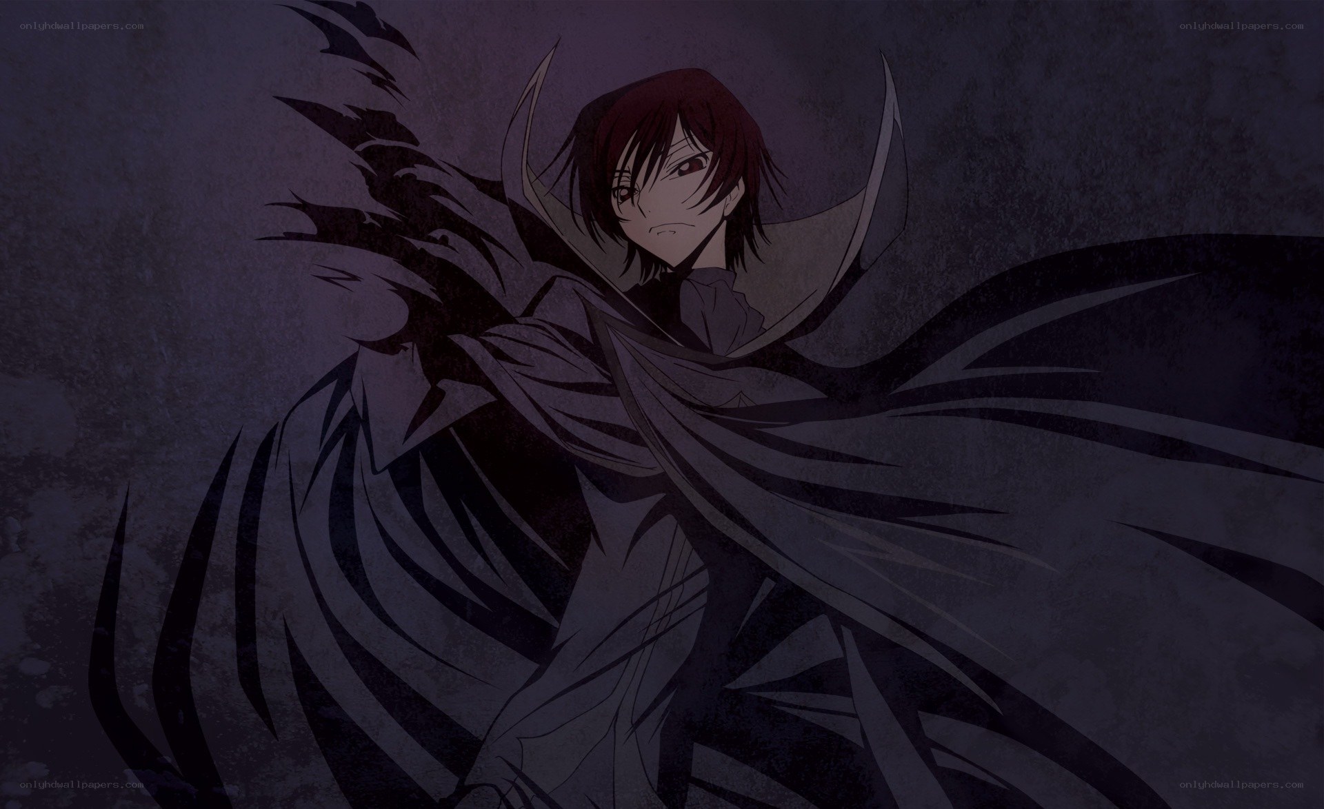anime character with dark cloak