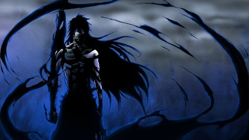 Anime Character with Dark Energy — Blue