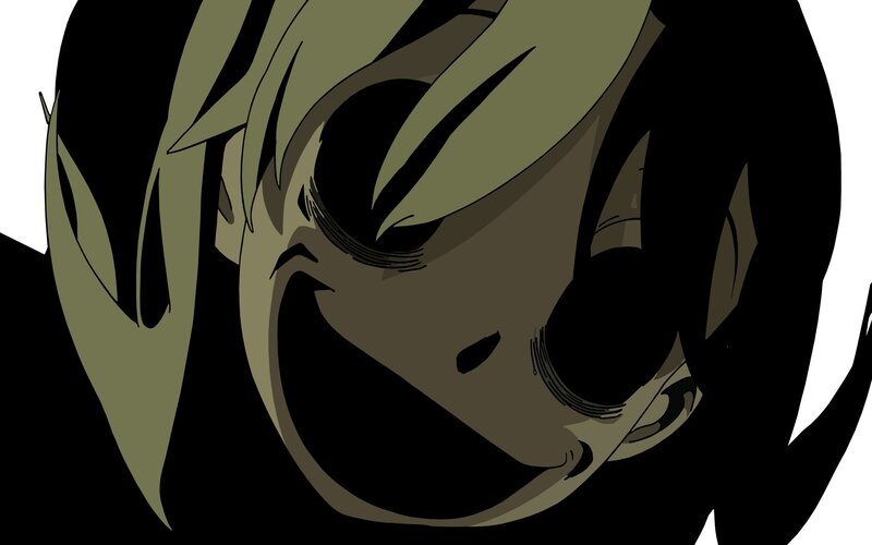 anime character with dark expression