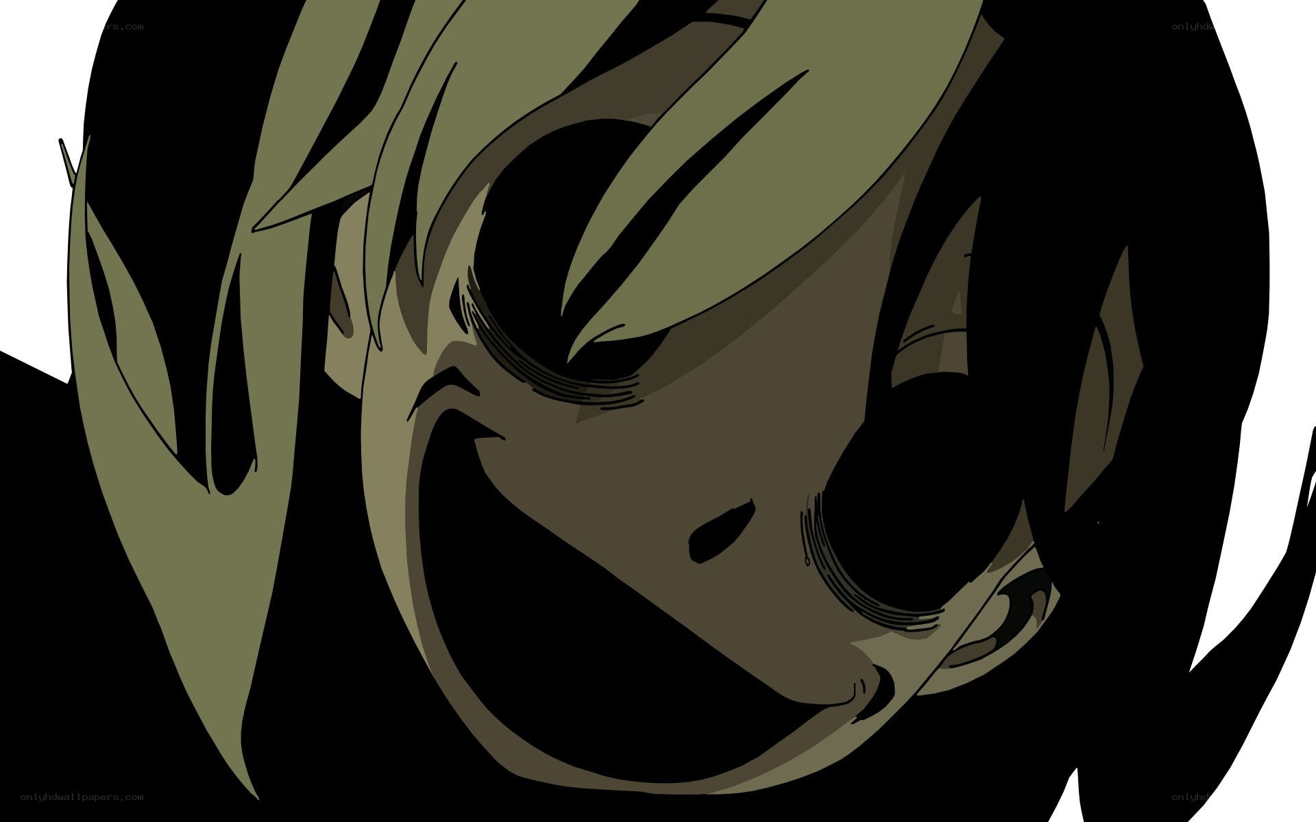 anime character with dark expression